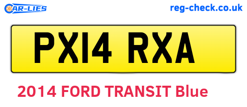 PX14RXA are the vehicle registration plates.