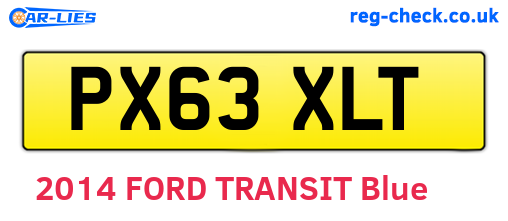 PX63XLT are the vehicle registration plates.