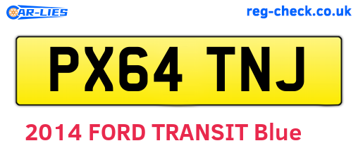 PX64TNJ are the vehicle registration plates.