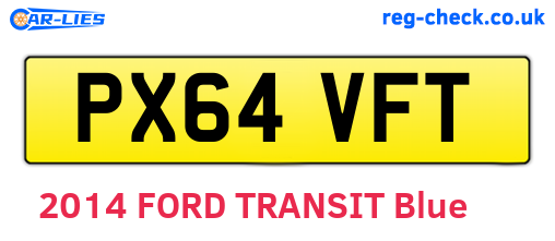 PX64VFT are the vehicle registration plates.