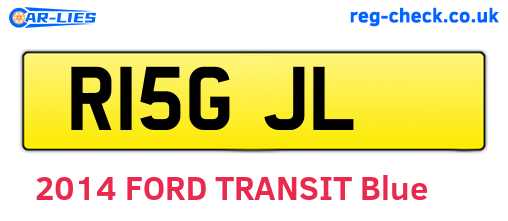 R15GJL are the vehicle registration plates.