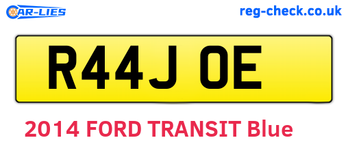 R44JOE are the vehicle registration plates.