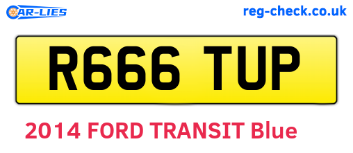 R666TUP are the vehicle registration plates.