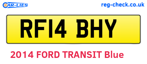 RF14BHY are the vehicle registration plates.