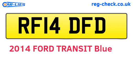 RF14DFD are the vehicle registration plates.