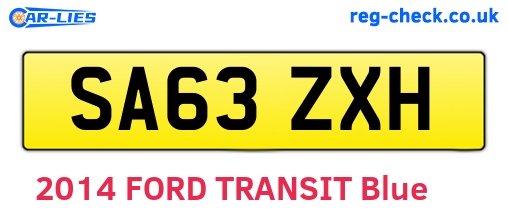 SA63ZXH are the vehicle registration plates.