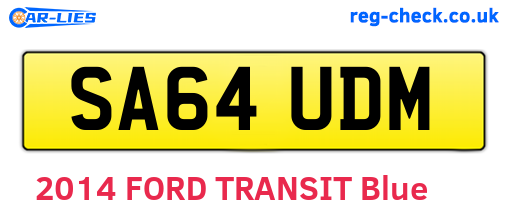 SA64UDM are the vehicle registration plates.