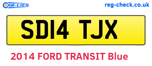 SD14TJX are the vehicle registration plates.