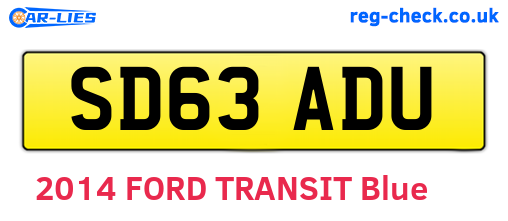 SD63ADU are the vehicle registration plates.