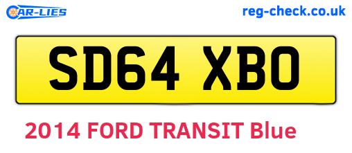 SD64XBO are the vehicle registration plates.