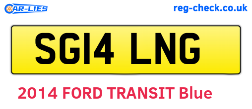 SG14LNG are the vehicle registration plates.