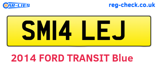 SM14LEJ are the vehicle registration plates.