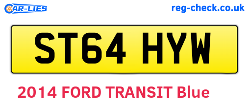 ST64HYW are the vehicle registration plates.