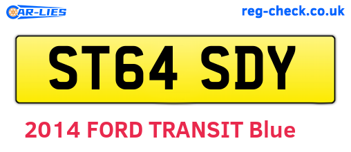 ST64SDY are the vehicle registration plates.