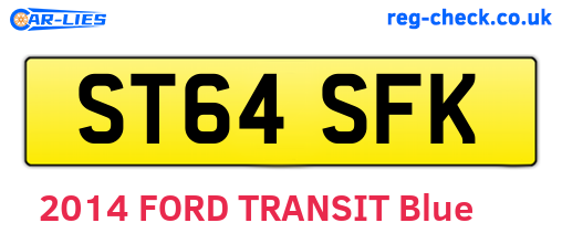 ST64SFK are the vehicle registration plates.