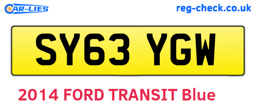 SY63YGW are the vehicle registration plates.
