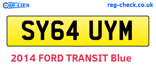 SY64UYM are the vehicle registration plates.