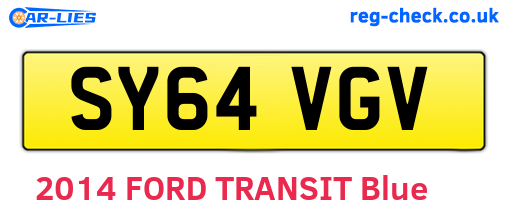 SY64VGV are the vehicle registration plates.