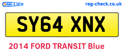 SY64XNX are the vehicle registration plates.