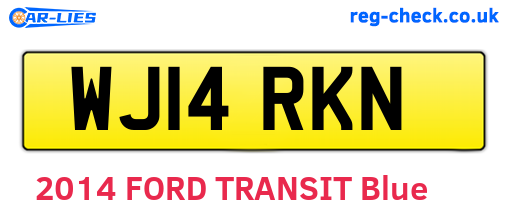 WJ14RKN are the vehicle registration plates.