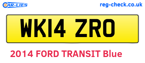 WK14ZRO are the vehicle registration plates.