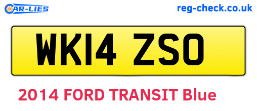 WK14ZSO are the vehicle registration plates.