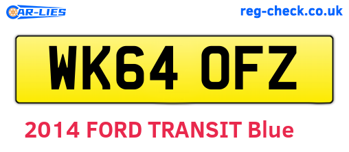 WK64OFZ are the vehicle registration plates.