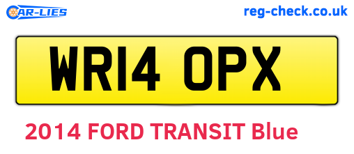 WR14OPX are the vehicle registration plates.
