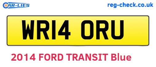 WR14ORU are the vehicle registration plates.
