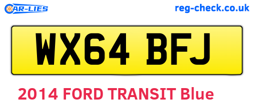 WX64BFJ are the vehicle registration plates.