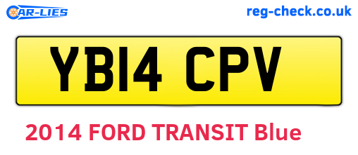 YB14CPV are the vehicle registration plates.