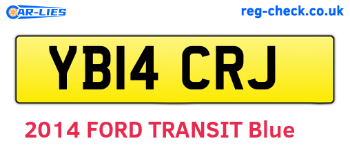 YB14CRJ are the vehicle registration plates.