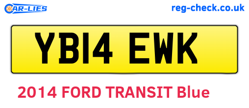 YB14EWK are the vehicle registration plates.
