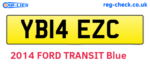 YB14EZC are the vehicle registration plates.