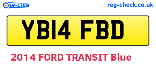 YB14FBD are the vehicle registration plates.
