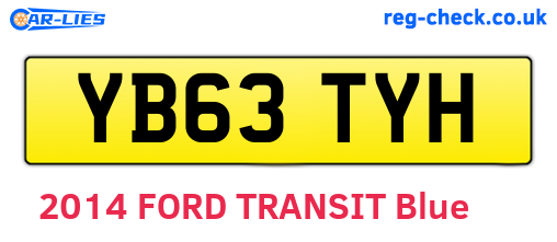 YB63TYH are the vehicle registration plates.