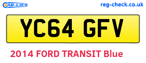 YC64GFV are the vehicle registration plates.