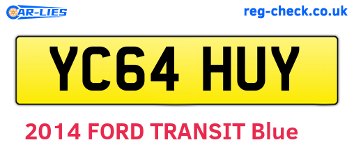 YC64HUY are the vehicle registration plates.