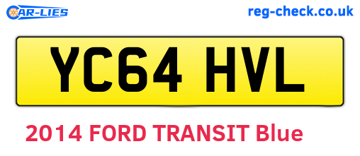 YC64HVL are the vehicle registration plates.