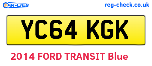 YC64KGK are the vehicle registration plates.