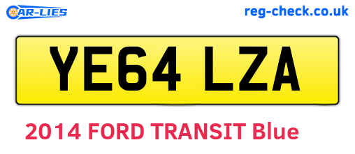 YE64LZA are the vehicle registration plates.