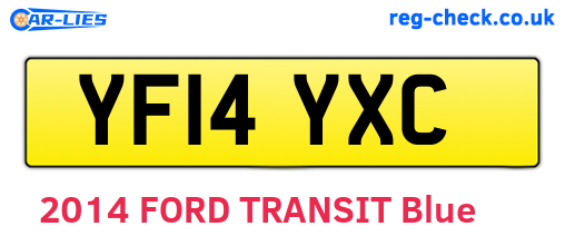 YF14YXC are the vehicle registration plates.