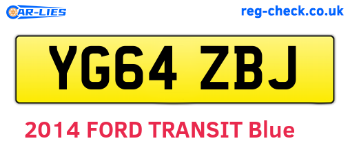 YG64ZBJ are the vehicle registration plates.