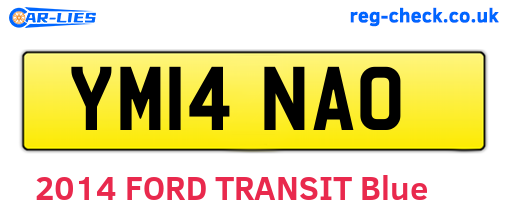 YM14NAO are the vehicle registration plates.
