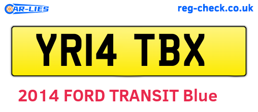 YR14TBX are the vehicle registration plates.
