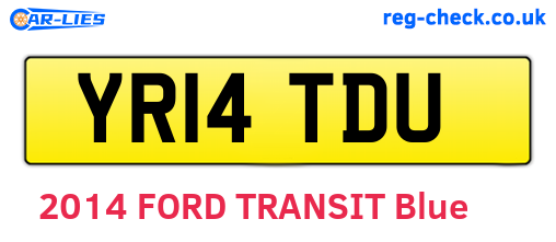 YR14TDU are the vehicle registration plates.