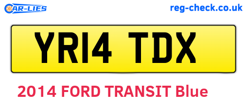 YR14TDX are the vehicle registration plates.