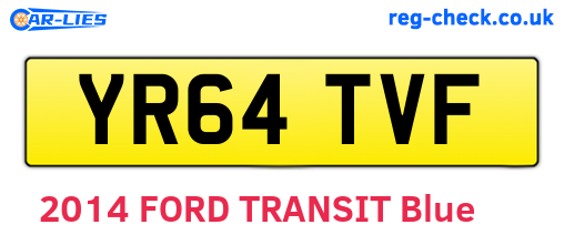 YR64TVF are the vehicle registration plates.