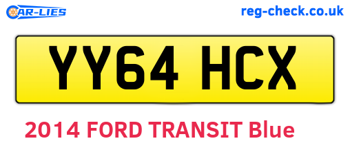 YY64HCX are the vehicle registration plates.