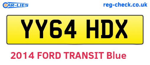 YY64HDX are the vehicle registration plates.